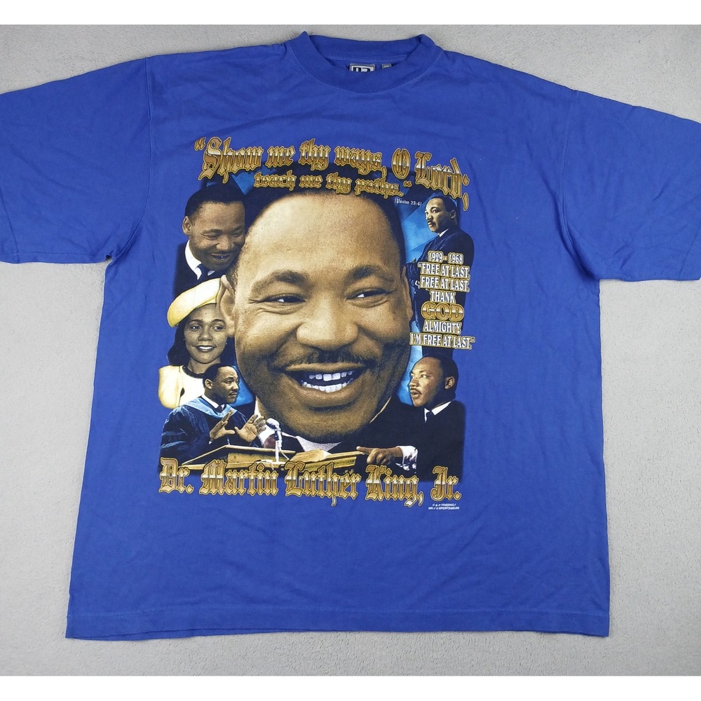 I Have A Dream USA Dr. Martin Luther King Jr Shirt Mens 2XL MLK Graphic Blue 90s